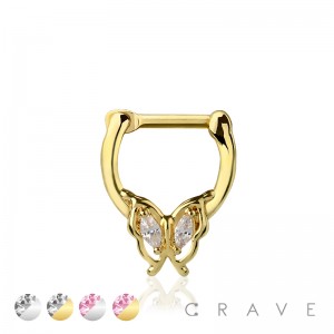 BUTTERFLY DESIGN SEPTUM HINGED CLICKER